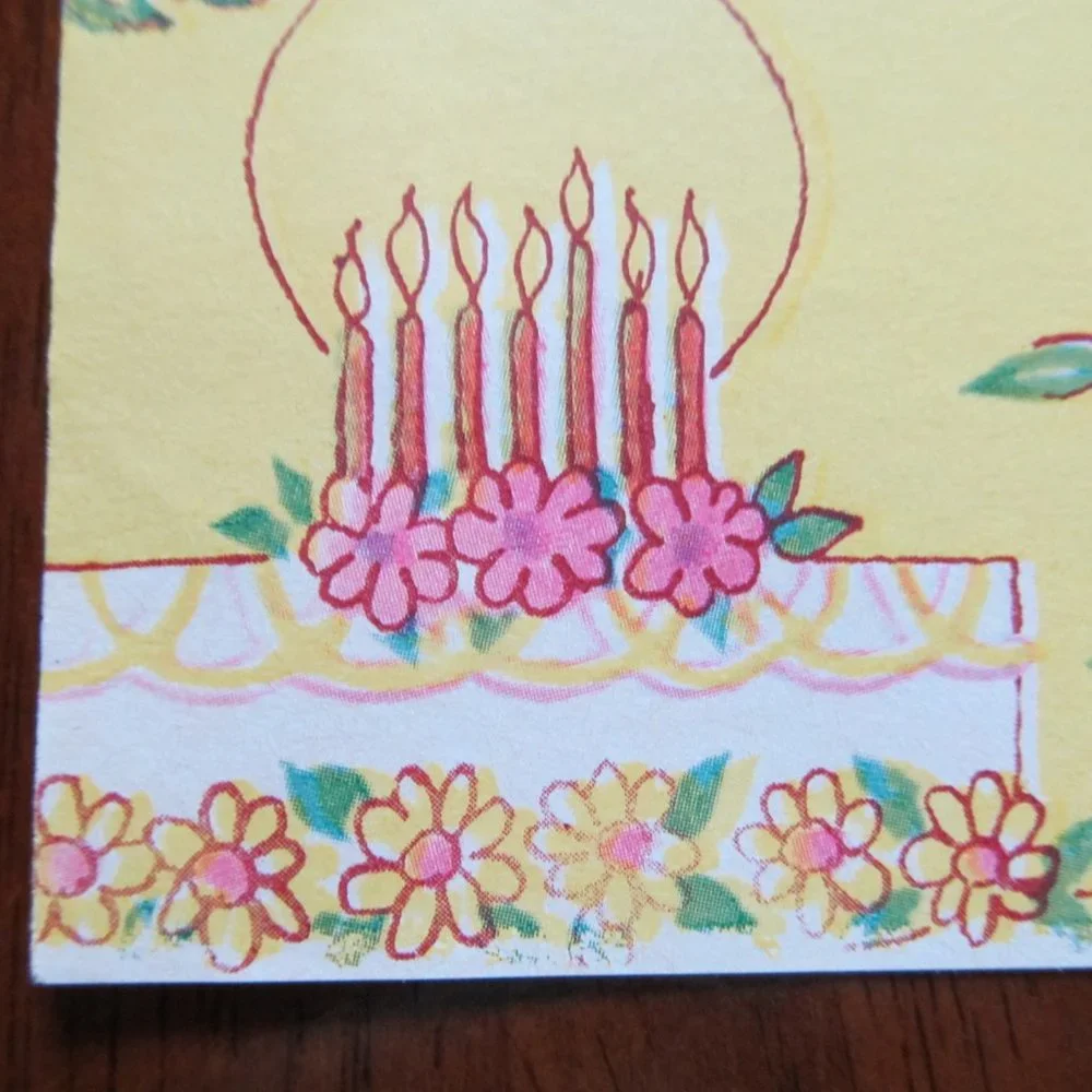 Vintage Gift Wrap Paper Celebration Wedding ~ Cakes, Candles & Presents 2 Sheets